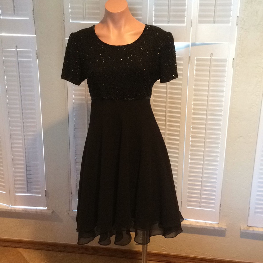 Fast approaching prom season. Laurence Kazar beaded holiday evening dress